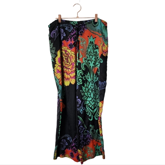 NATORI Anna printed floral‎ pant wide leg tie waist - Picture 1 of 10